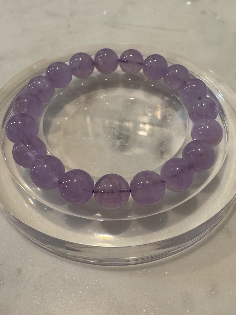 Lavender Amethyst Beaded Stretch Bracelet